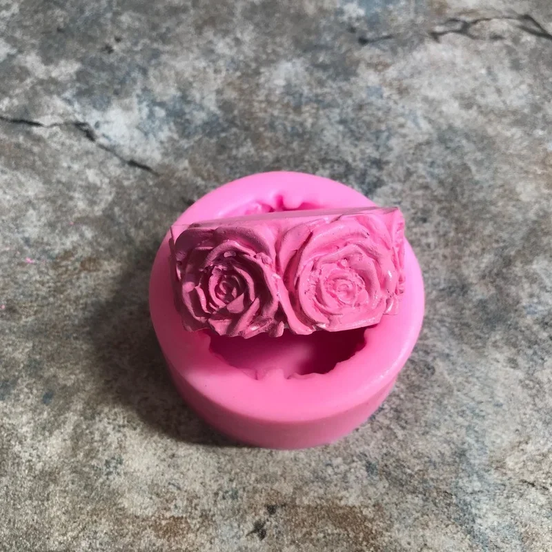 3D Round Rose Flowers Shape Silicone Soap Mold DIY Handmade Soap Molds Making Fondant Cake Candle Molds Craft Decoration