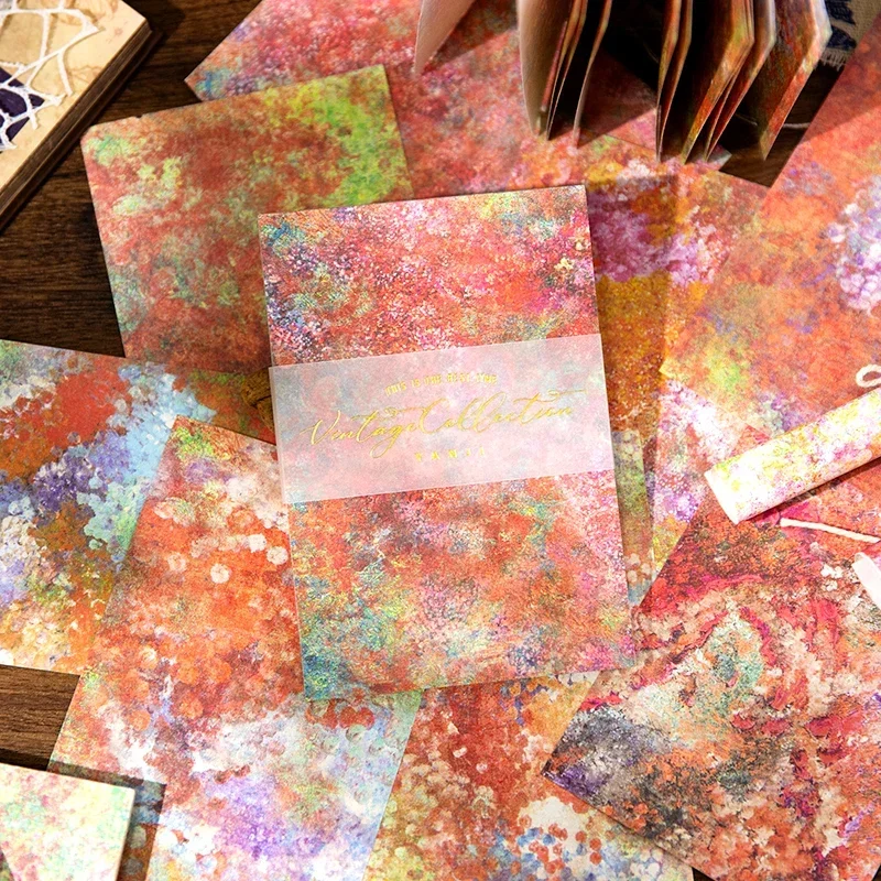 40 pieces Material paper dappled dream literary colorful retro handbook material decorative backing paper collage Note 4 Choices 2