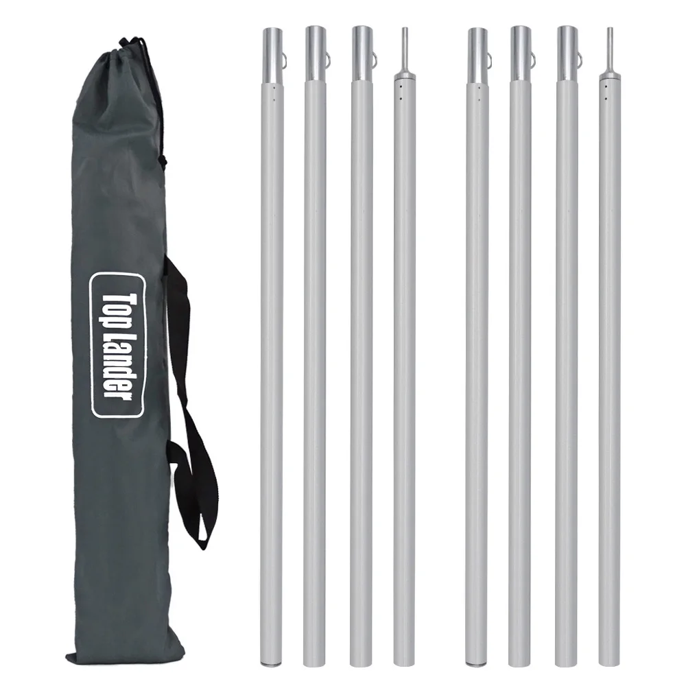 

Adjustable 2m Tarp Tent Aluminum Alloy Pole Thicken Rack Stick Rod Outdoor Camping Lightweight Canopy Awning Support Poles