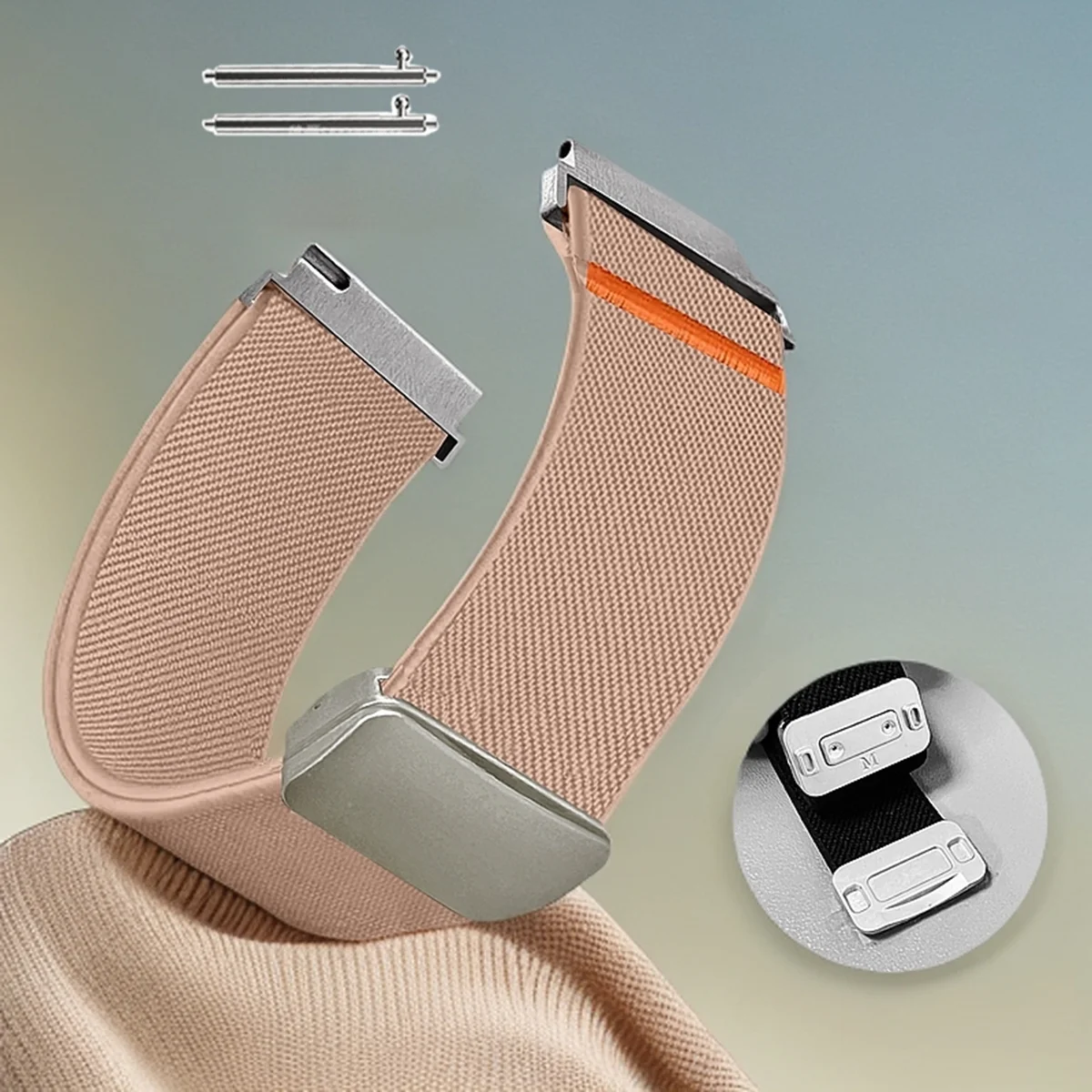 Magnetic Nylon Elastic Watch Strap - Adjustable Wristband