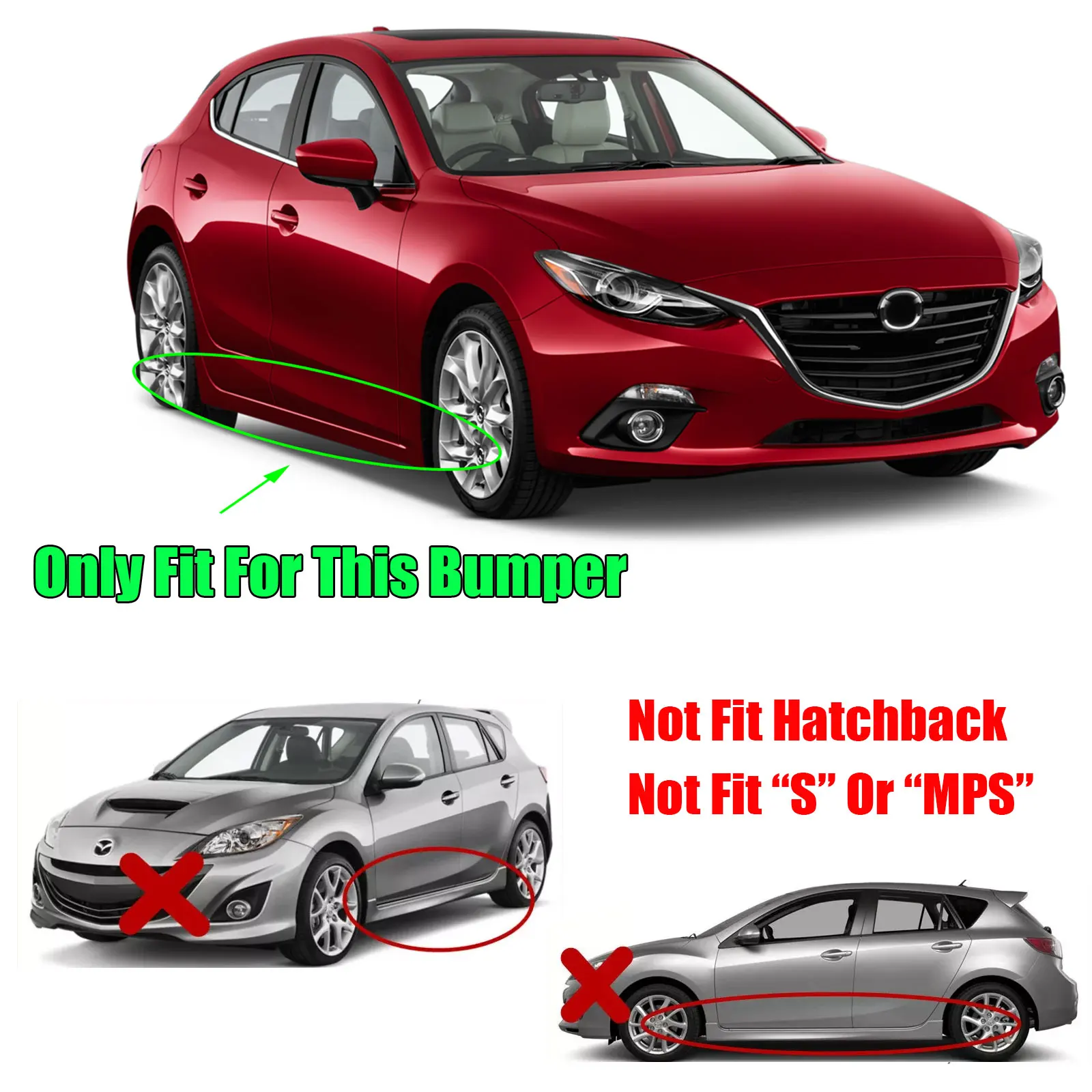 Durable Splash Guards for Sedan - Front and Rear Mudflaps