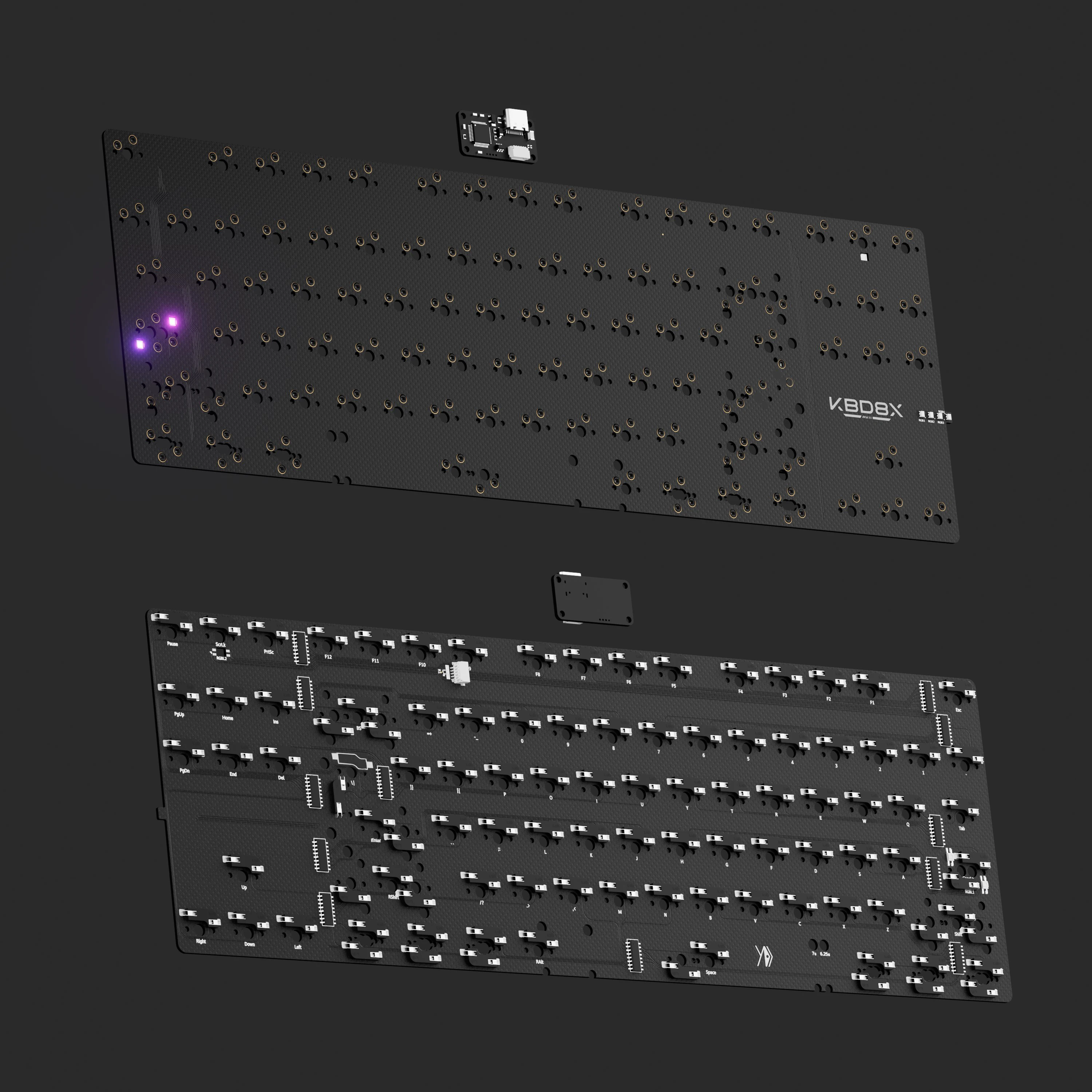 Kbd8x mkiiiメカニカルキーボードアクセサリー、PCBプレート