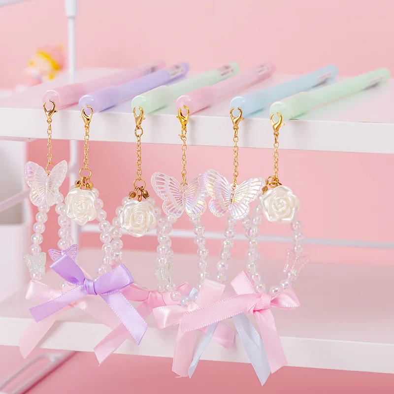 

36 pcs/lot Creative Butterfly Pendant Gel Pen Cute 0.5mm Black Ink Signature Pens Stationery Gift Office School Supplies