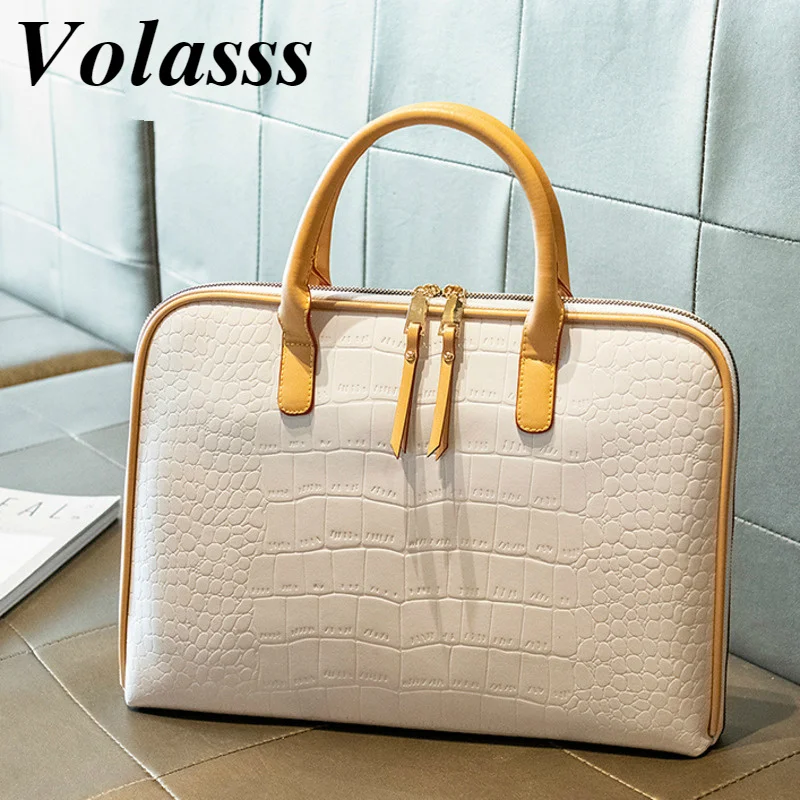 VOLASSS 2023 Fashion Women's Leather Briefcases Women Laptop Briefcase Work Office  Bag Ladies Bags For Woman Business Handbags - AliExpress