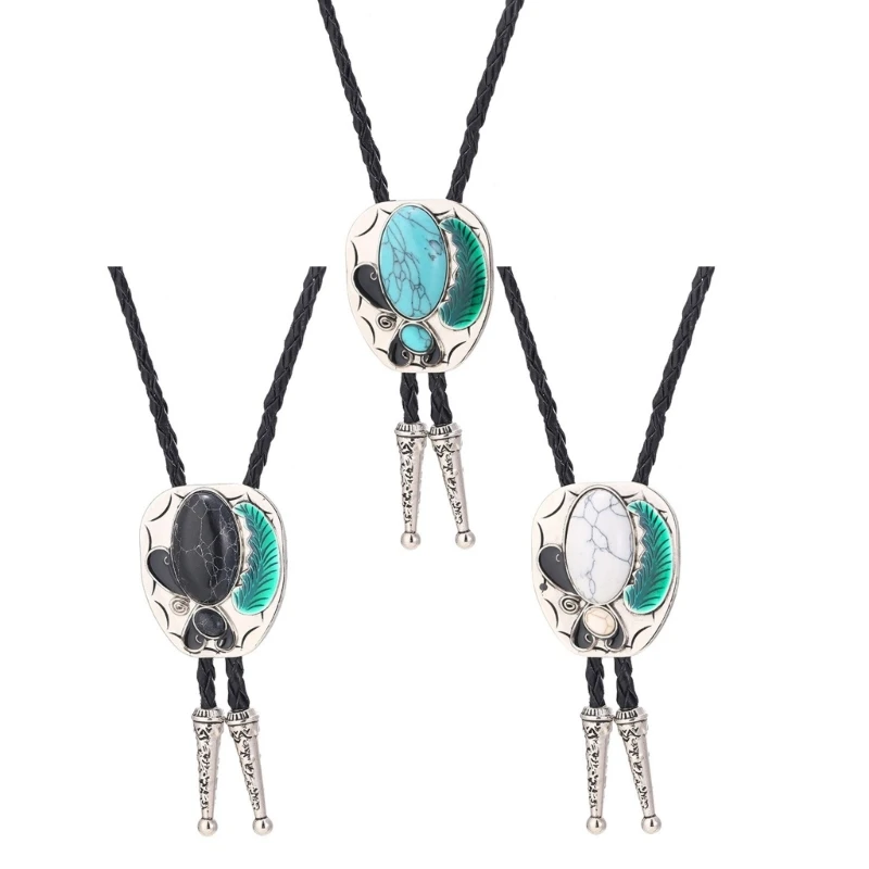 

Metal Bolo Tie for Male Carnivals Necktie Gemstones Pendant Bolo Tie for Shirt Sweater Decorative Adult Birthdays DropShipping