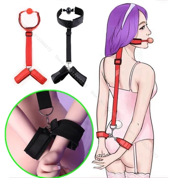 Sex Toys for Woman Couples Handcuffs Open Leg Bdsm Bondage Set Under Bed Restraints Rope Strap System Adult Wrists & Ankle Cuffs 2