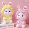 Pink Hat Cartoon Animals Rabbit Piggy Bank, Anti Drop Cute Piggy Bank, School Children's Day Gift, Home Desk Decor for Girls 3