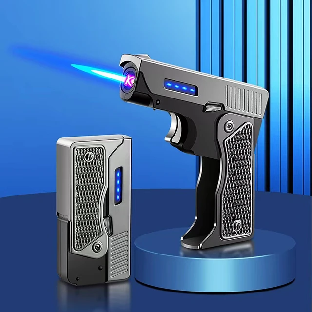 Novel Multifunctional Windproof Straight Flame Revolver Lighter Personality  Metal Cigarette Lighter Men's Gift