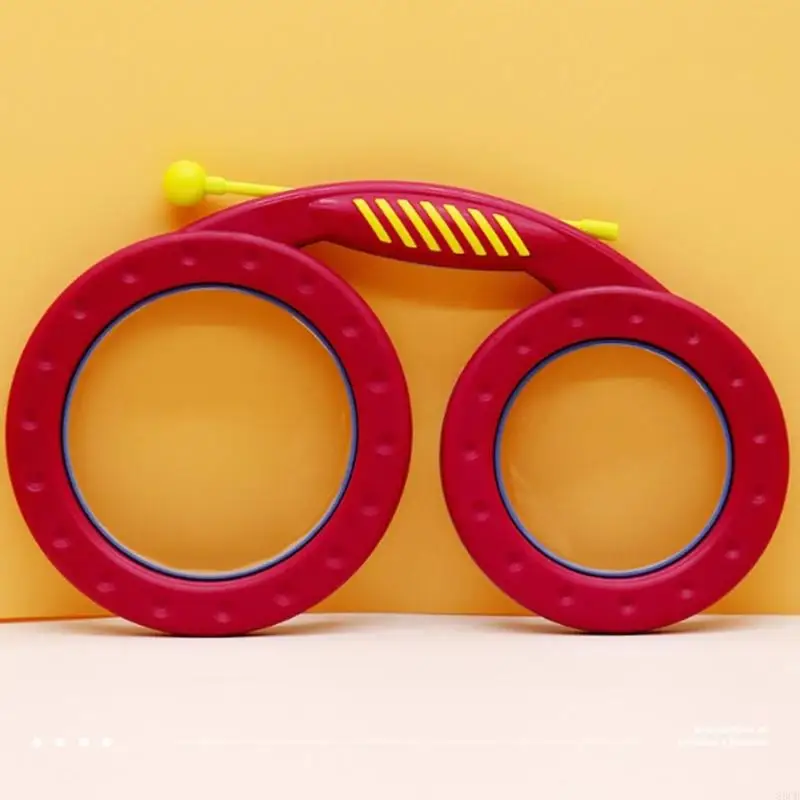 83CB Glasses Drum Hand Clapping Drum Orff Musical Instrument Double Sided Percussion Instrument Gift for Kids