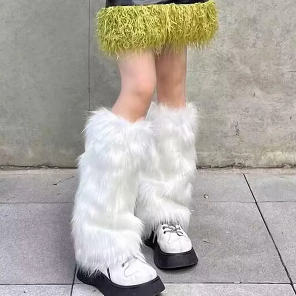 Faux Fur Foot Warmers Kawaii Girls Socks Fashion Plush Legging Sexy Women's Pile Up Socks Snow Boots Covers Thickened Leg Warmer