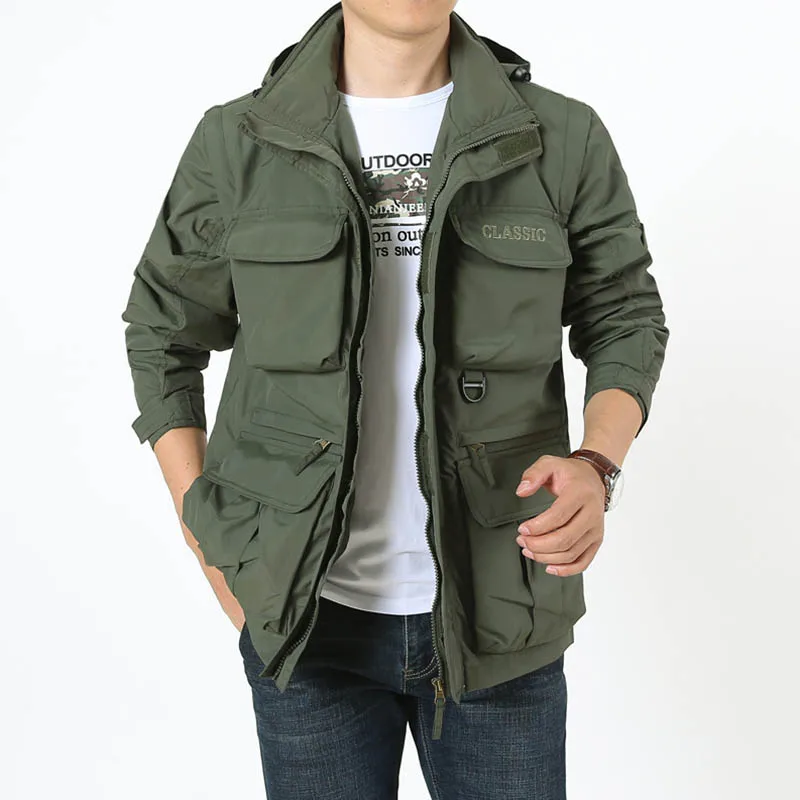 Motorcycle Jacket Men Clothes Parkas Men's Tactical Clothing Coat Man Jackets New Climbing Winter Coats Hooded Fashion Short &