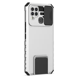 Durable Shockproof Slide Window Phone Case Cover for INFINIX Note10ProNFC (WHITE)