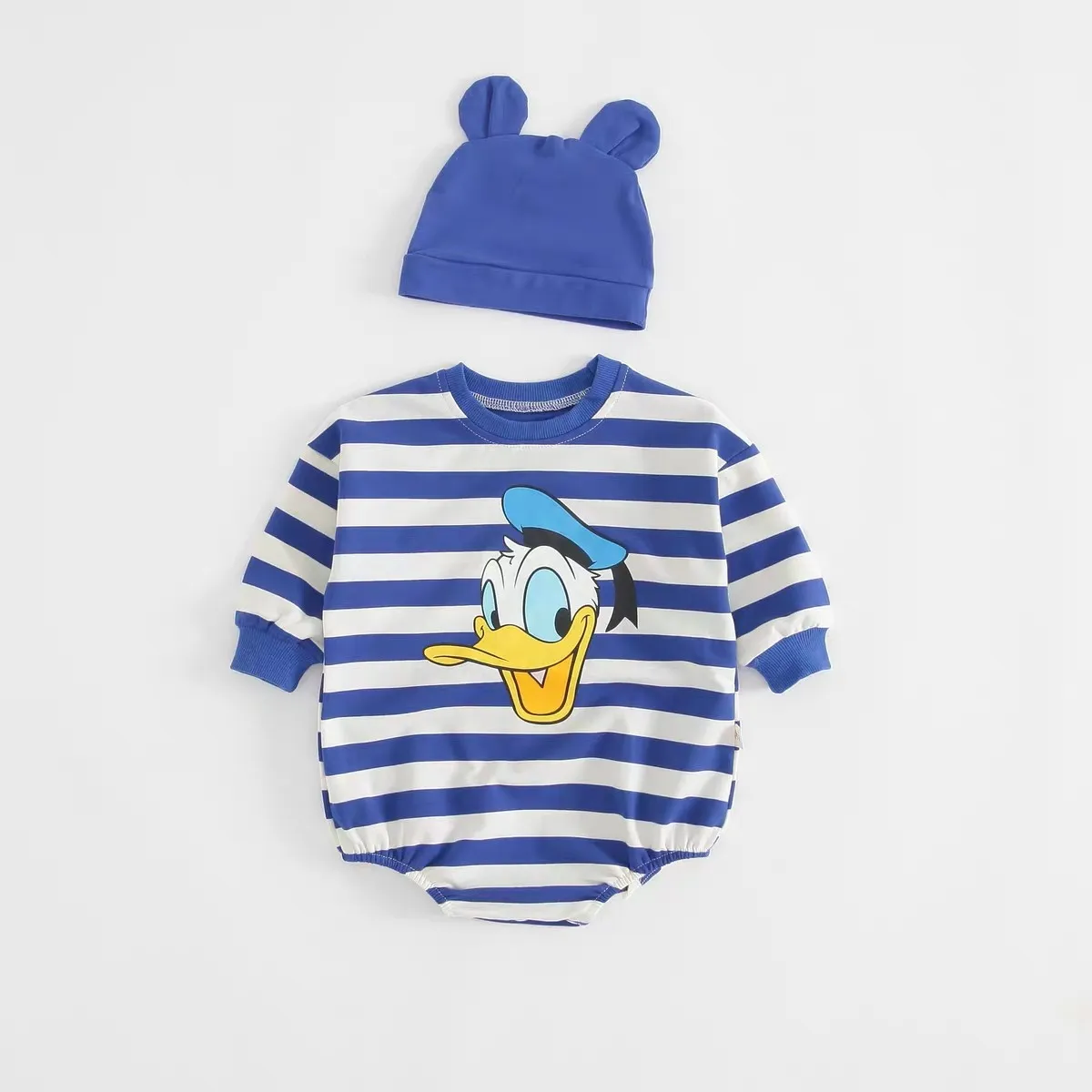 Cotton New Born Baby Climb Clothes Long Sleeve Jumpsuit Infant Costume Baby Girl Boy Striped Mickey Toddler Pajamas Onesie 4