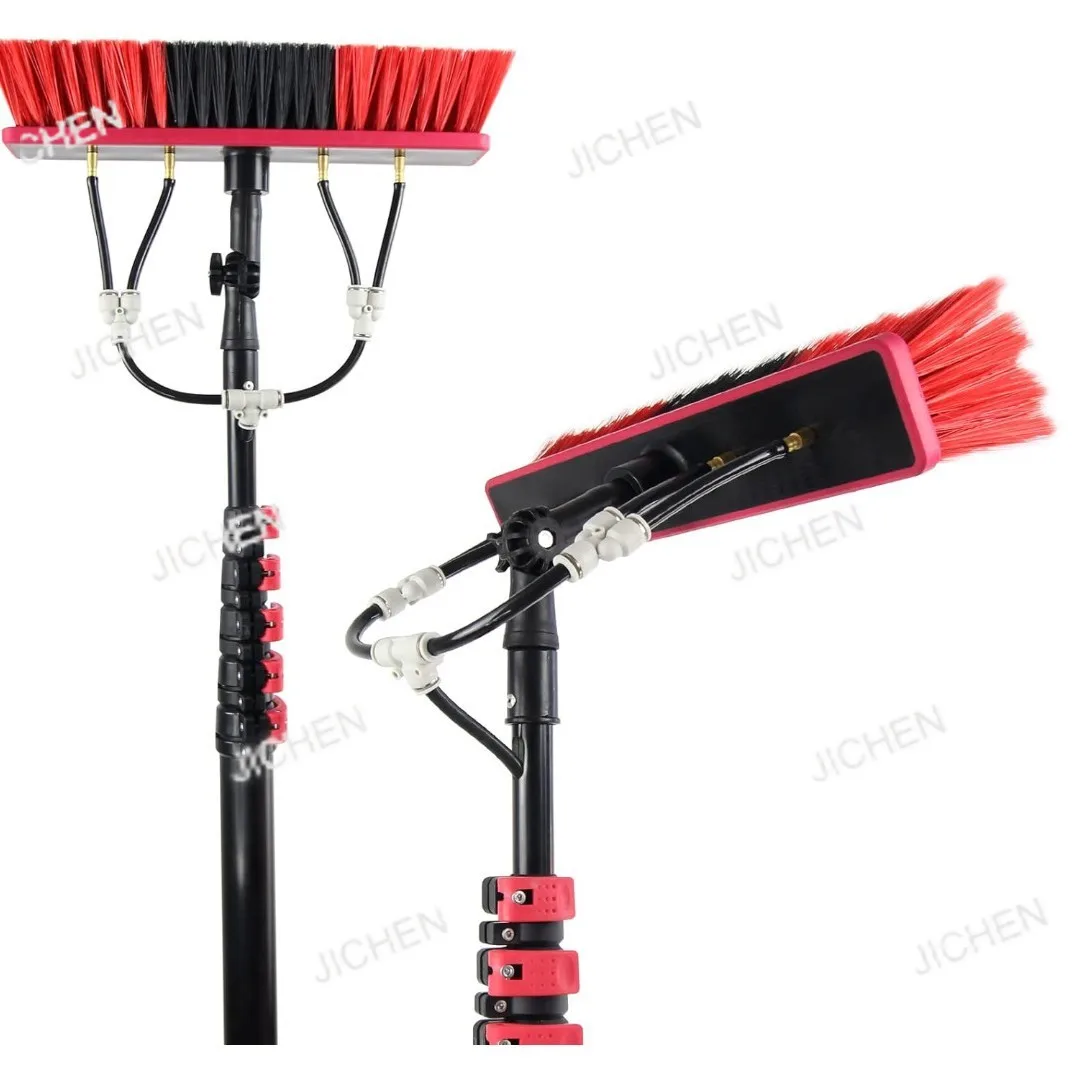 Photovoltaic panel cleaning tool Water glass cleaning brush Aluminum alloy brush head Extended telescopic rod