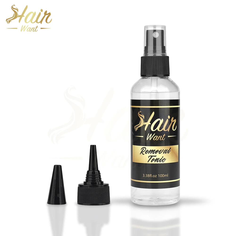 Hair Want 100ML Adhesive Remover Keratin Hot Melt Glue Remover Tape in Extension Remover Solvent Pre-bonded Extensions Remover