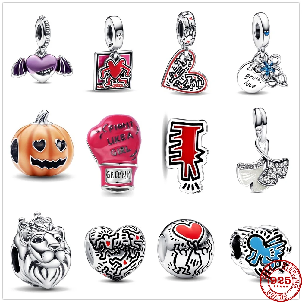 

New 925 Sterling Silver Hip-Hop Style Pendants Charm bead Fit Original Pandora charms Bracelet DIY Silver 925 Trinket Jewelry