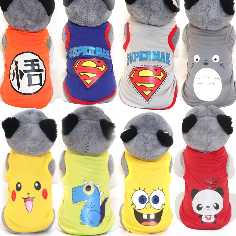 New Cartoon Pet Vest Teddy Dog Clothes Primavera Ed Estate Small Dog Vip Cat Pet Clothes