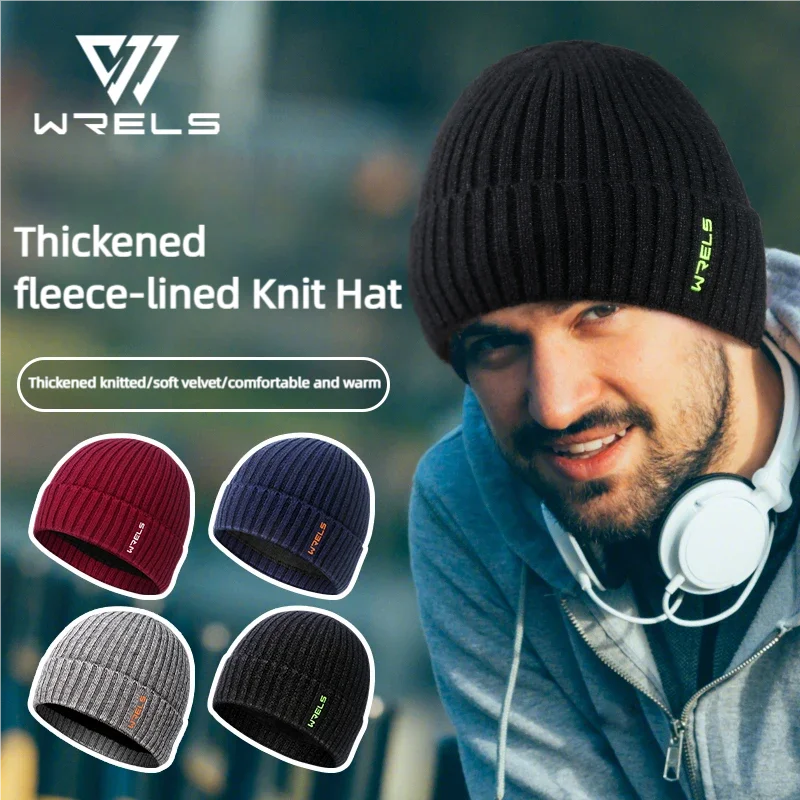 WRELS hiver chaud chapeau tricoté velours épaissi pull chapeau velours épaissi pull chapeau coupe-vent hiver Camping escalade casquette
