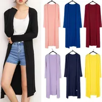 Autumn Summer Sun Protection Clothing Women Modal Long Cardigan Ladies Shawl Female Sweater Long Sleeve Women Thin Coat Jacket