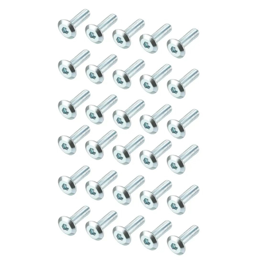 

M6x20mm Furniture Bolts Hex Socket Screws Fastener Zinc Plated 30pcs