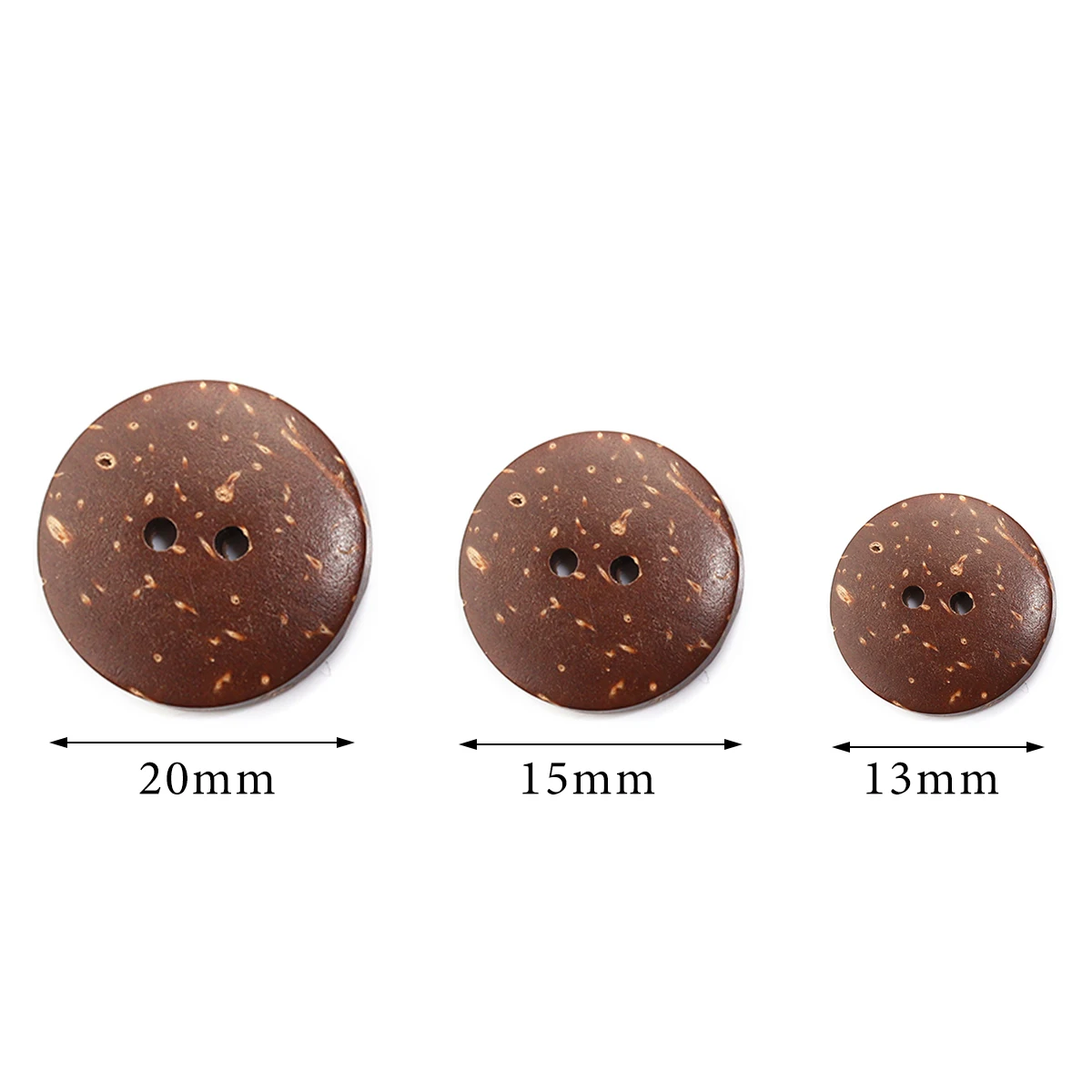 15 Holzknöpfe Kaffeebraun – 30 Mm, 2-Loch, Rund, Für Jacken, Mäntel & DIY