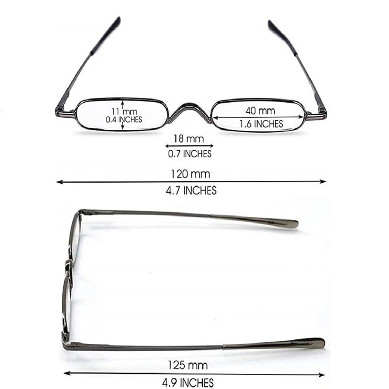 Distinguo 800 Grigio Occhiali Lettura Ripiegabili Con Custodia Slim Ta - Foto 2