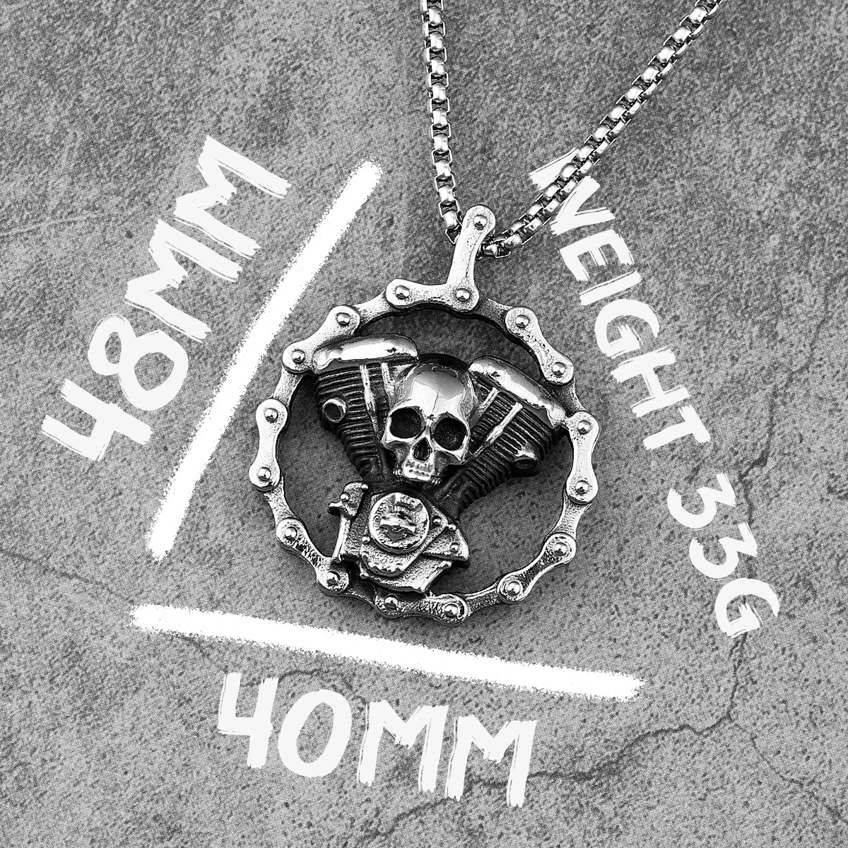Steampunk Skull Stainless Steel Pendant Necklace - Punk Jewelry Creativity Gift