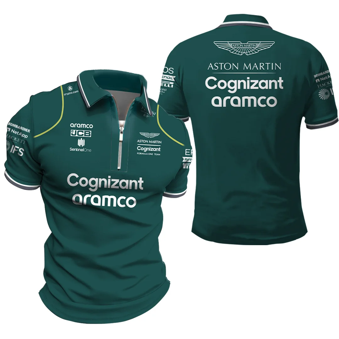 Camisetas del equipo Aston Martin 2023 F1, Polo de gran tamaño, de moda