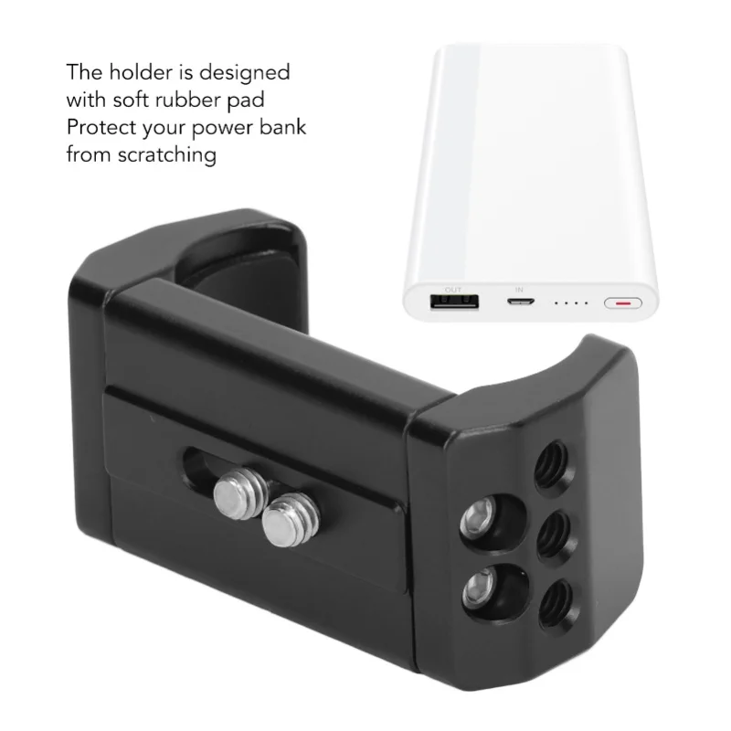Power Bank Holder Aluminum Alloy 53 To 80mm Width Range 1/4in Screw Hole Powerbank Mount Clamp Camera action camera accessory action camera holder action camera mount
