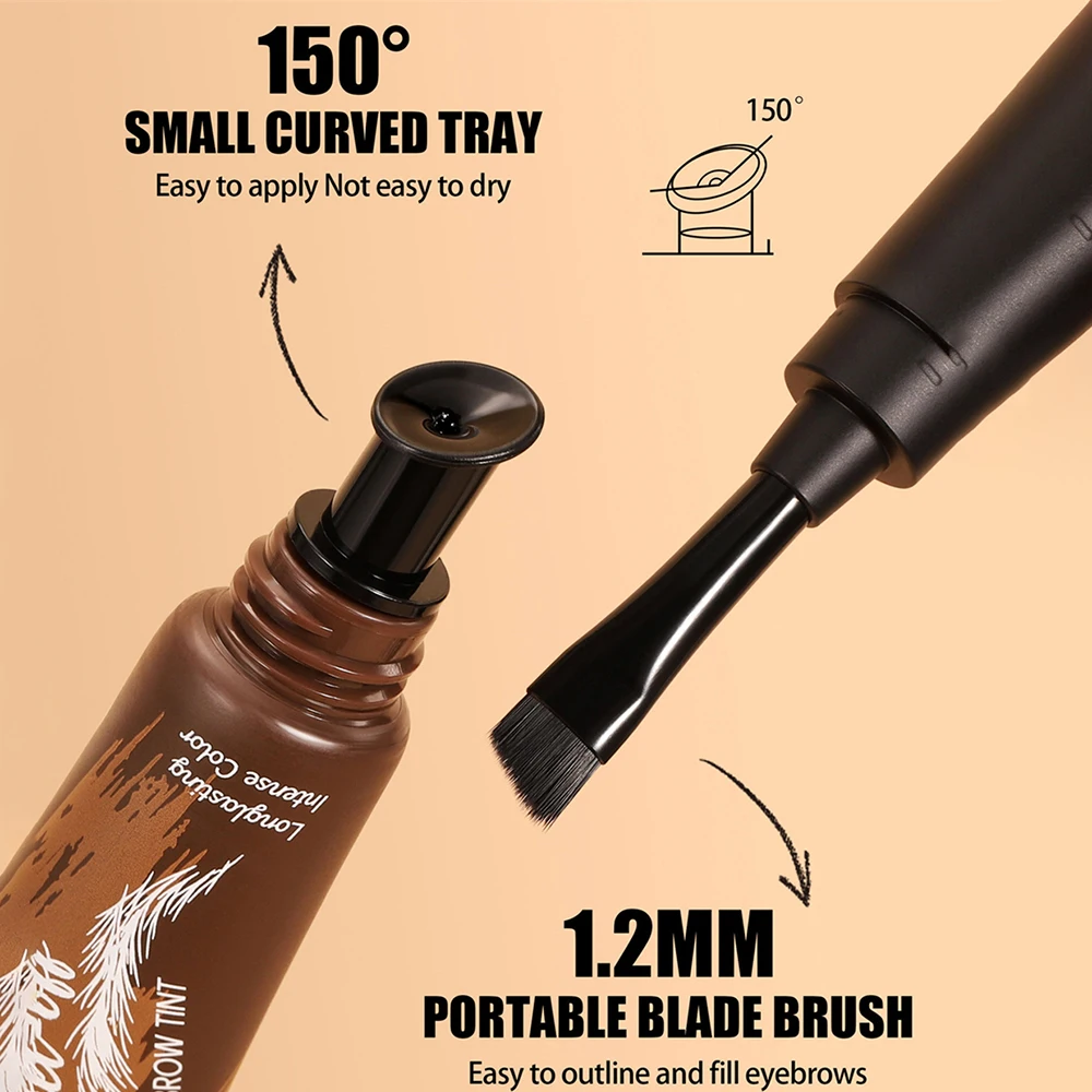 Tear-Off Eyebrow Gel And Brush Combined Long-Lasting Intense Color Sweat-Resistant Semi-permanent Peeling Brow Tint Eye_voghion.com