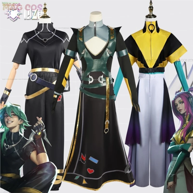 

LOL Alune Cosplay Costume Team Alune Anime Game Lengends Cosplay Women Suit Halloween Girl Party Event Outfit HEARTSTEEL Uniform