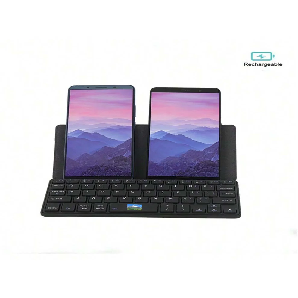Mechanical Keyboard Wireless Mechanical Keyboard Bluetooth Keyboard JOMAA Folding Phone Keyboard,Portable Rechargeable Keyboard Foldable Bluetooth Wireless Keyboard with Stand Holder