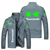 2024 Vintage Men's Thin Jacket, Outdoor Casual Slim Fit Fashion Baseball Suit, Kawasaki Sports Zipper Jacket, Zipper Tops
