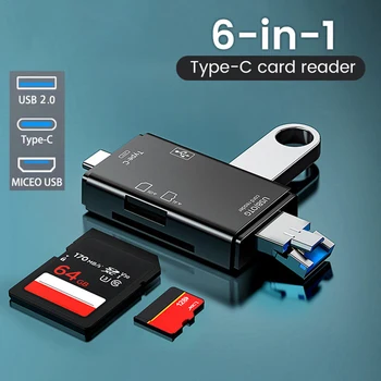 OTG SD TF 카드 리더, 480Mbps 고속 전송 어댑터, USB 플래시 드라이브 어댑터, C타입 USB 2.0 마이크로 USB 카드 리더