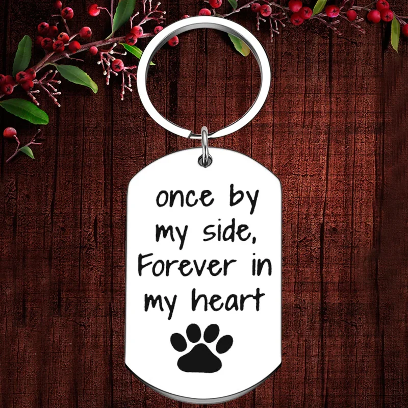 

Charm Pet Memorial Keychain Pendant Dog Cat Remembrance Key Chains Pet Lover Loss of Pet Gifts