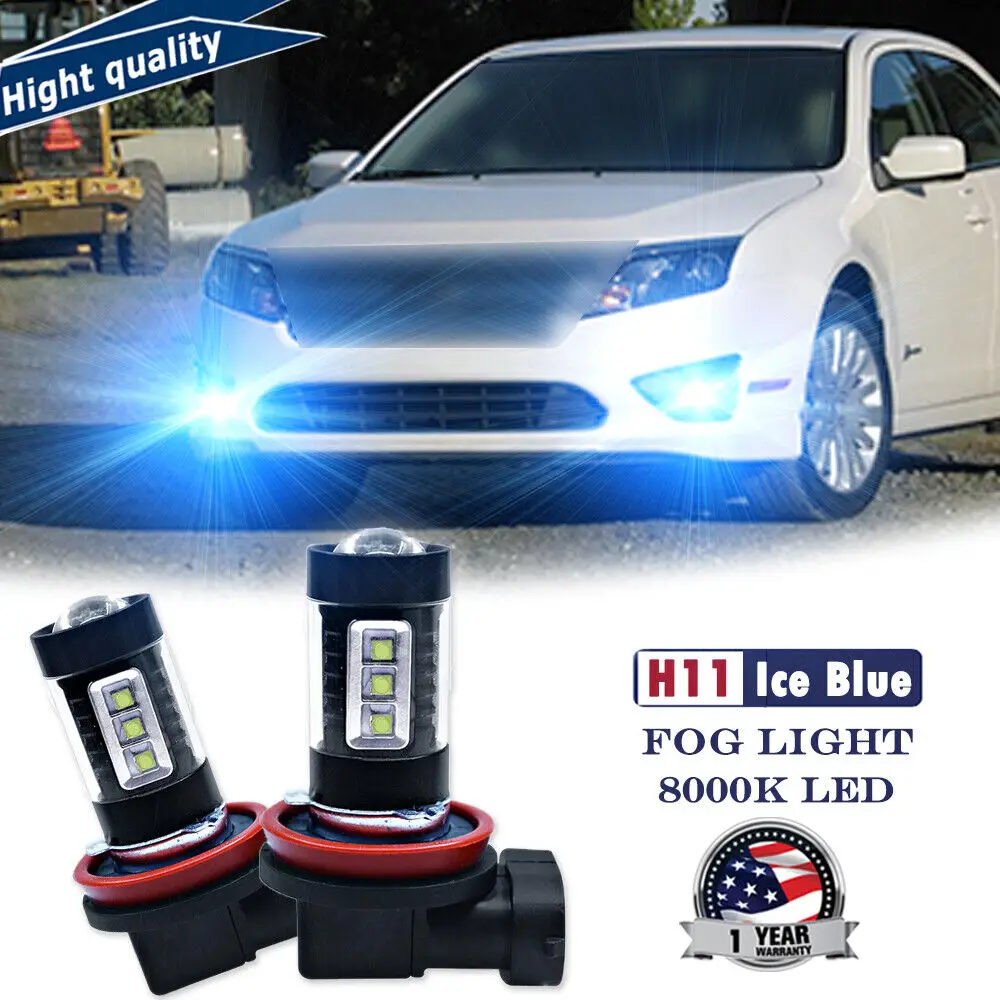 

2x H11 H9 H8 80W LED 2000LM Fog Light Bulb Ice Blue Driving Lamp New Arrival