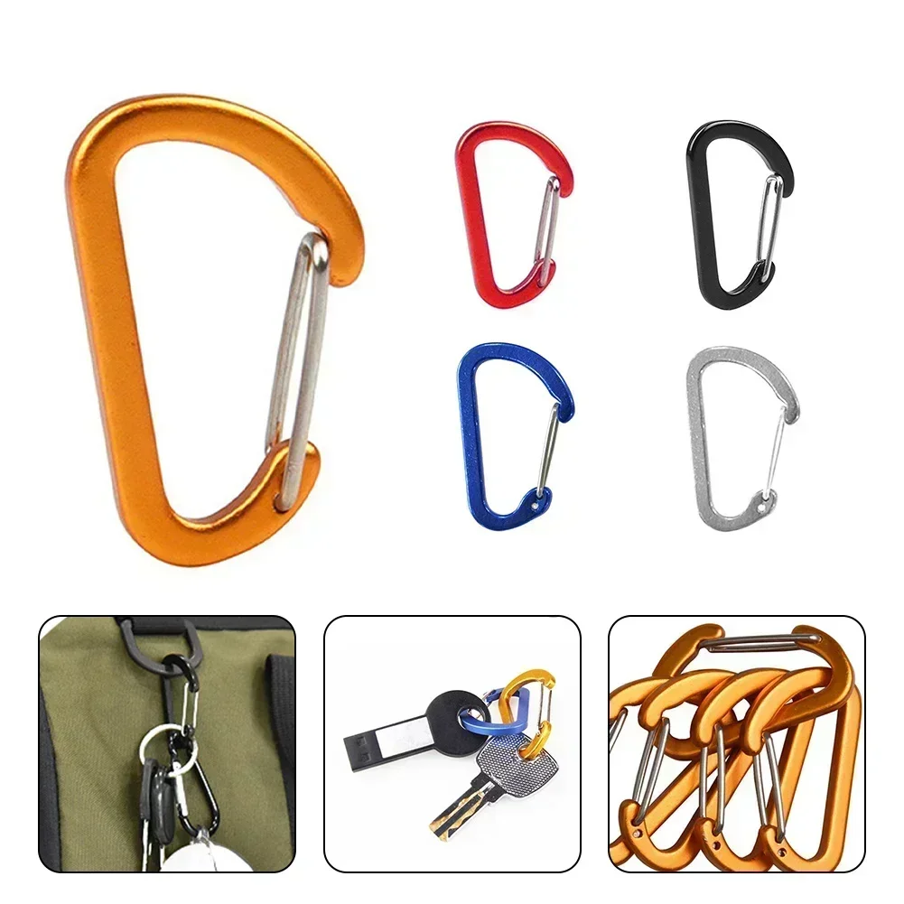 Outdoor Climbing Camping Stainless Mi-ni Carabiner Spring Hook Clip Keychain Camping Multi Tool Fishing Acessories