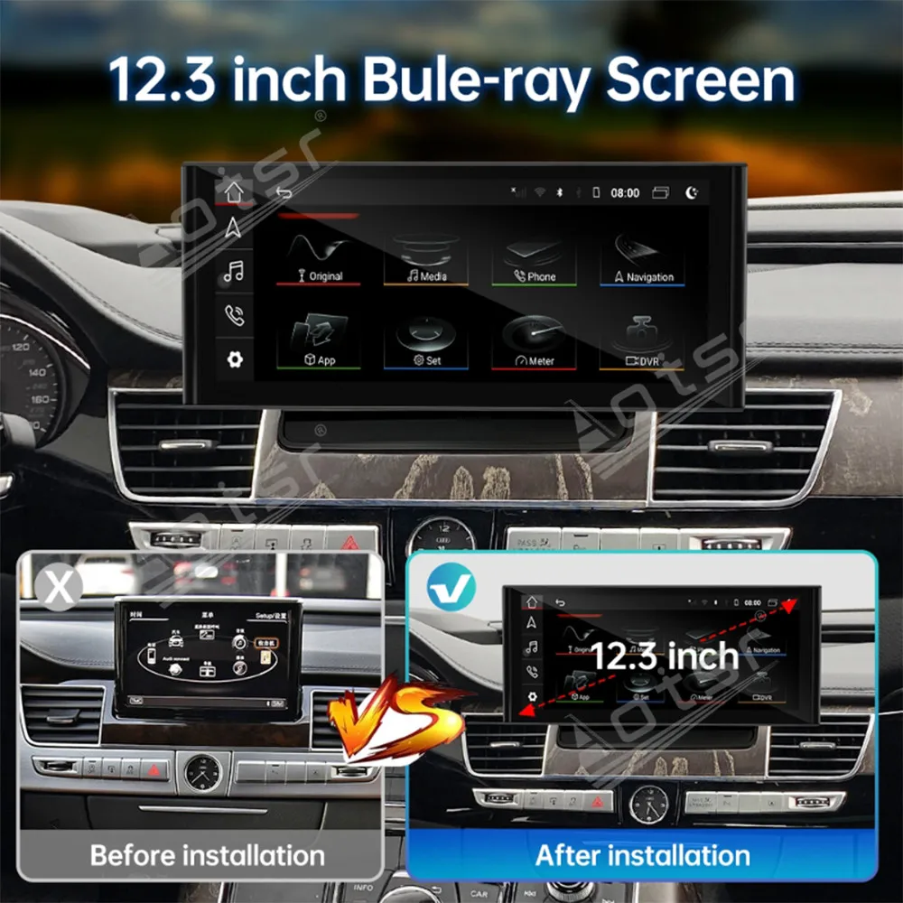 Per Audi A8 S8 D4 3G 2010 - 2017 Navigazione GPS per auto da 12,3 "con CarPlay, sistema di informazioni multimediali Android Auto - Image 2