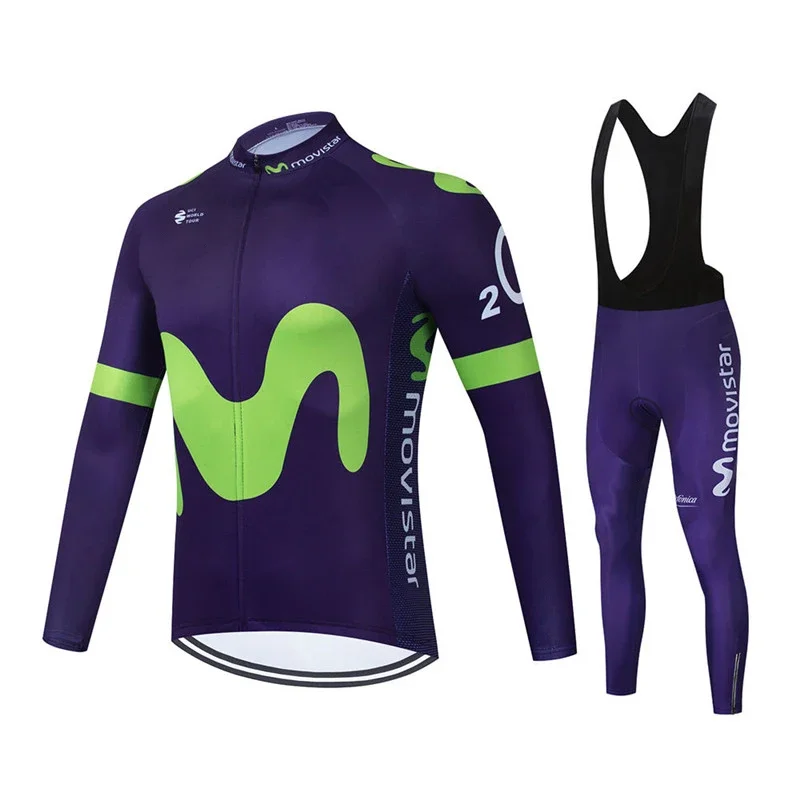Movistar Breathable Ropa Ciclismo Hombre 2025 Team Triathlon Cycling Jersey Set MTB Long Sleeve Bicycle Bib Pants Set Bike Wear 4