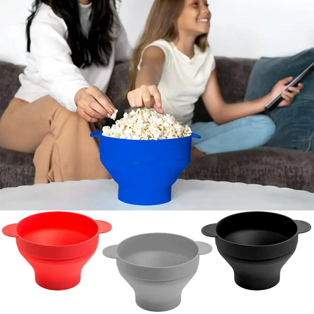  Collapsible Silicone Microwave Hot Air Popcorn Popper Bowl With  Lid and Handles - Red: Home & Kitchen