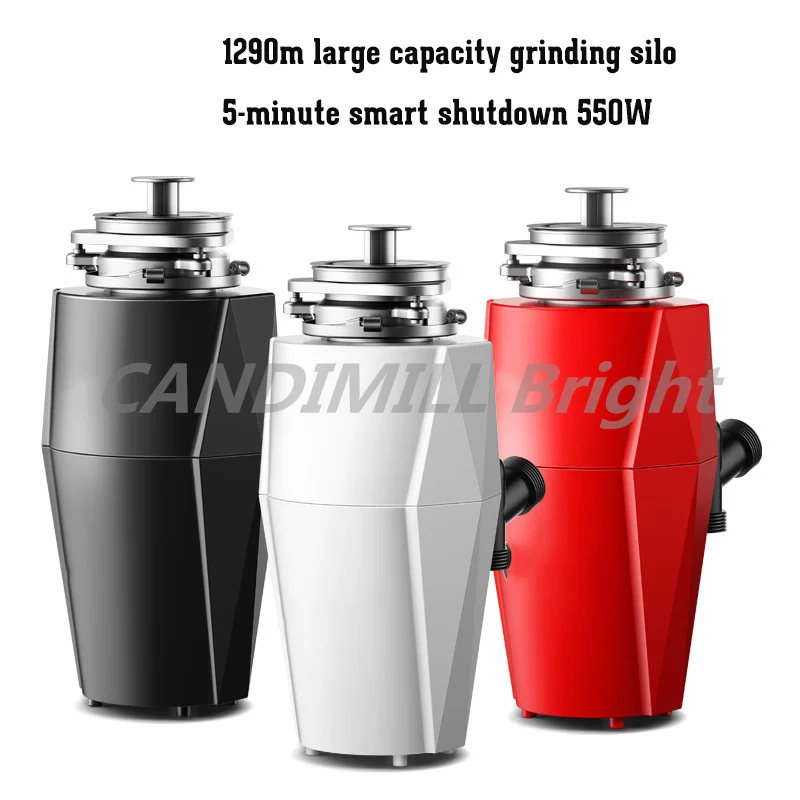550W Household Sink Food Waste Disposer Kitchen Garbage Processor Residue Disposal Crusher Grinder Stainless Steel Blade