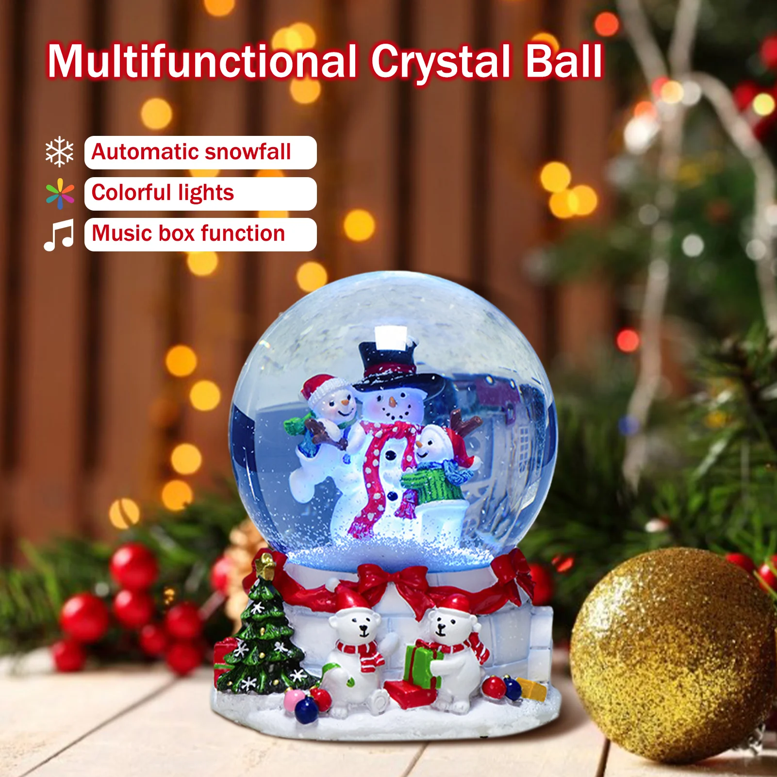 オルゴール CHRISHMAS IS HAPPIER TOGETHER MUSICBOX Music box