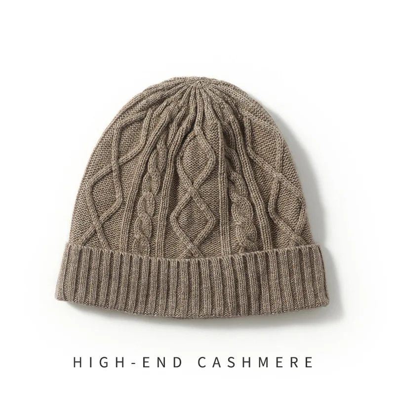 

2023 High Quality Woman's Cashmere Beanies Unisex Winter Autumn Skullies Cap Fashionable Ladies Jacquard Knitted Hat