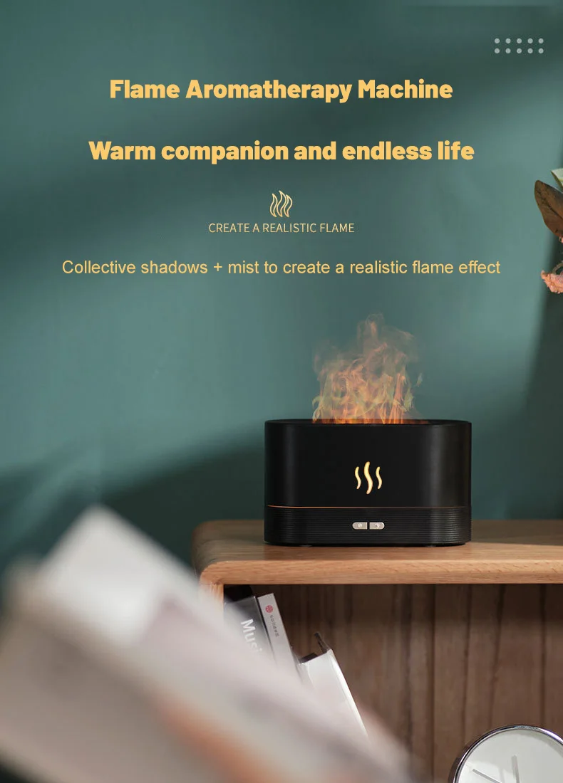 Description Picture 2 of itemPerfume Humidifier Ultrasonic Air Humidifier With LED Lighting Simulation Colorful Flame Fragrance Machine