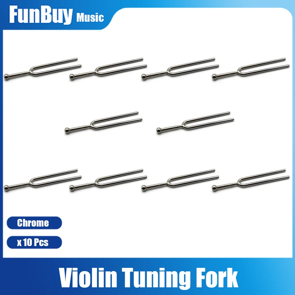 

10Pcs Standard A 440 Hz Tuning Fork Violin Viola Cello A Tone Tuner Stainless Steel Violin Accessories