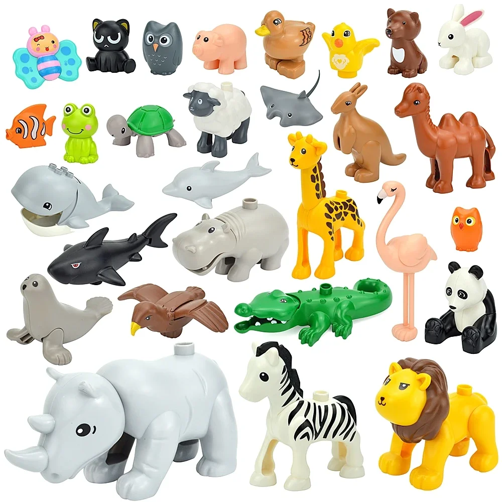 Bulk Large Animal Building Blocks Set - Farm & Zoo Creatures Toys