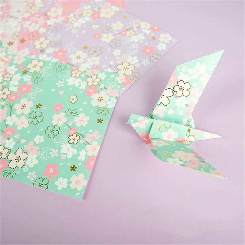 15cm 14pcs Wholesale DIY origami paper Japanese flowers bronzing chiyoshi paper craft ledger crane paper scrabooking material
