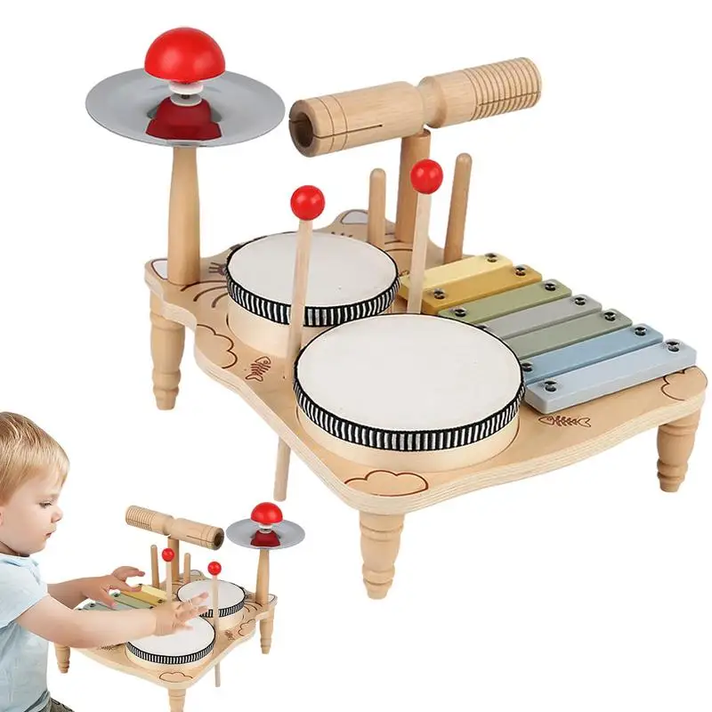 

Игрушечный барабан для малышей, Набор детских музыкальных инструментов, обучающие и обучающие игрушки для малышей, обучающие мероприятия по методике Монтессори