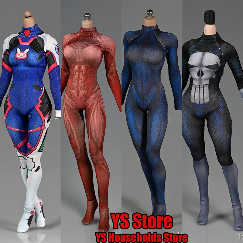

Multi Styles 1/6 Female Soldier Print One Piece Bodysuit Delicate Spider Decoration Clothes Accessory Fit 12" Action Figure Body