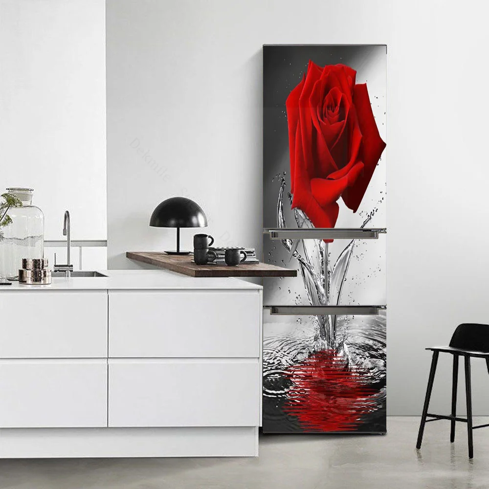 Autocollant Vinyle Adhésif Pour Frigo – Flocon Marbre Abstrait, Décoratif Et Imperméable